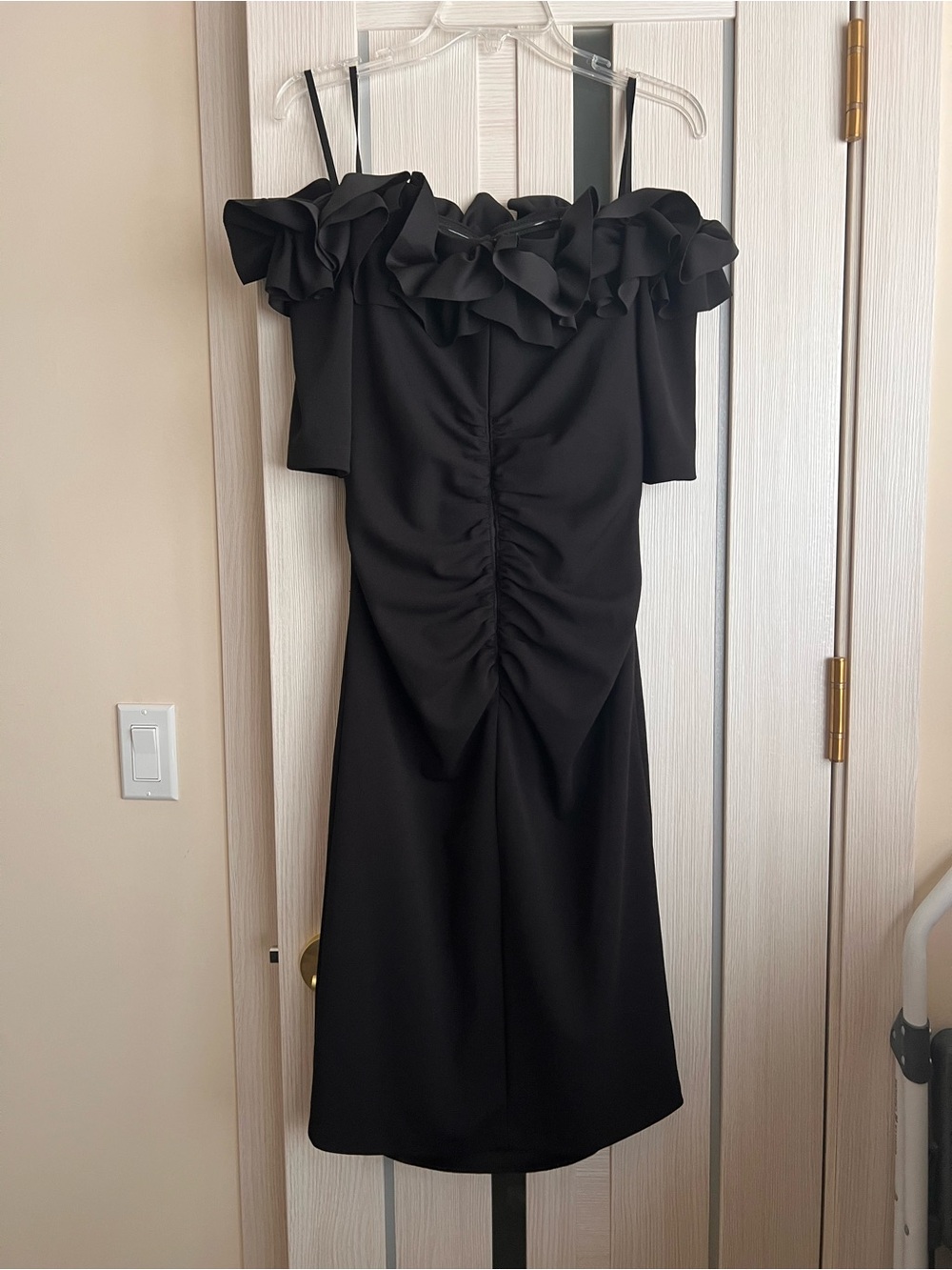 Xscape Black One-Shoulder Ruffle Dress - Picture 2 of 4